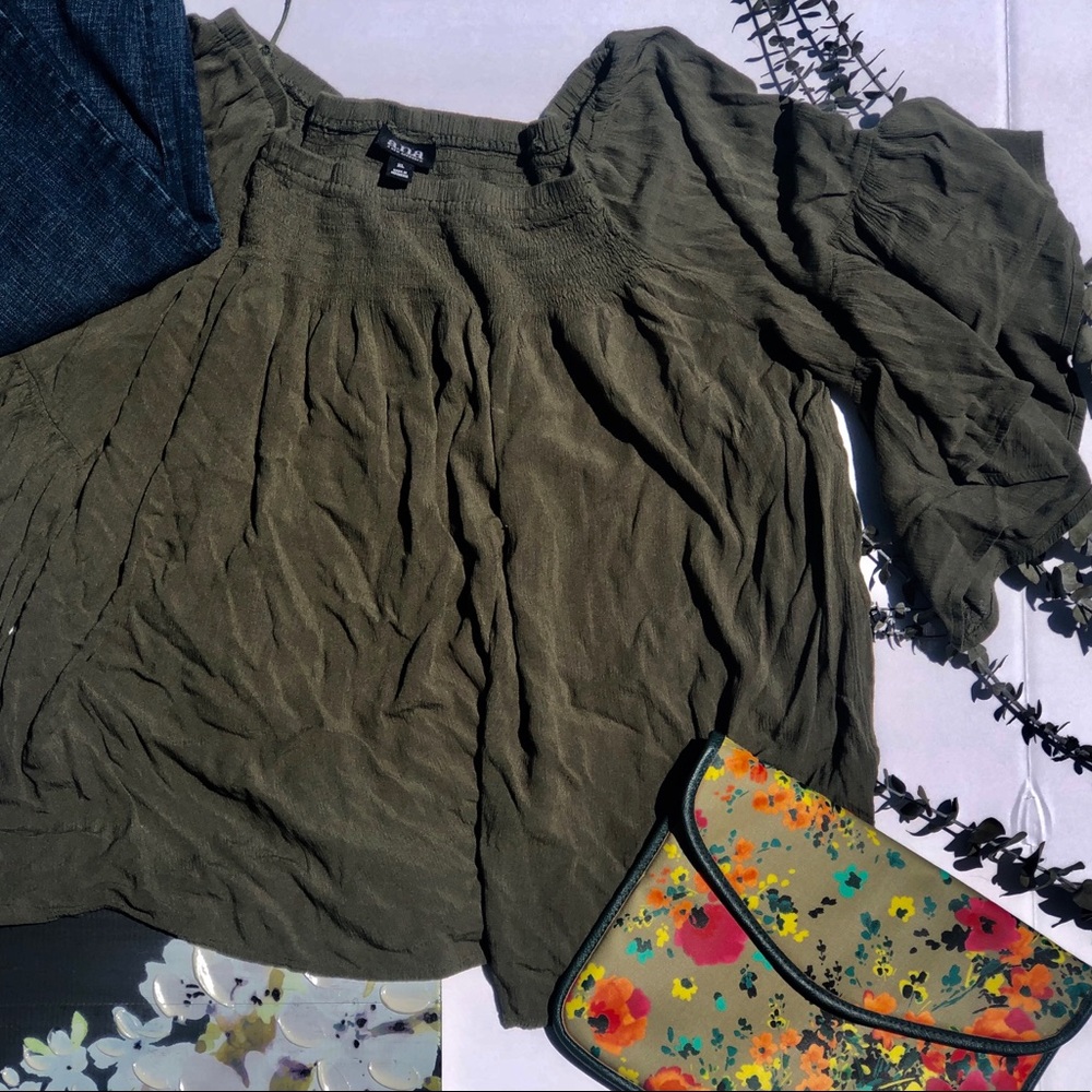 Off the Shoulder, three quarter bell sleeve top